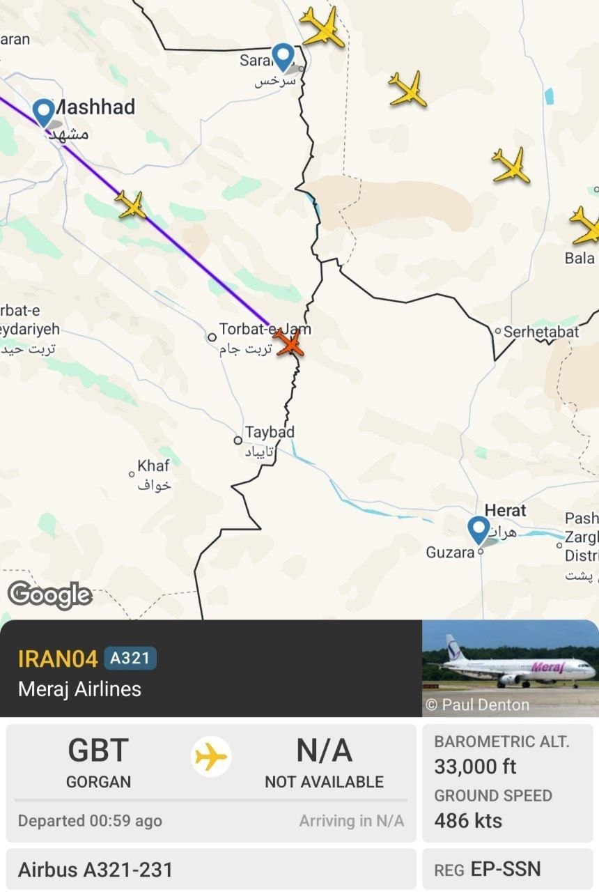 هماکنون | پرواز ۲ هواپیمای ایرباس از ایران به مقصد همسایه شرقی